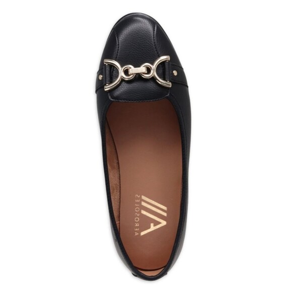 Aerosoles Comfortable Women's Ballet Shoes in Black Faux Leather Size 9.5 - Picture 2 of 9